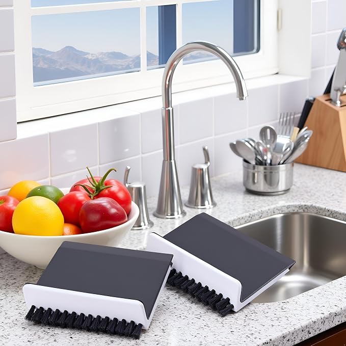 Black Kitchen Sink Squeegee Cleaner Countertop Brush Wiper Vegetable Cleaning - Image 6