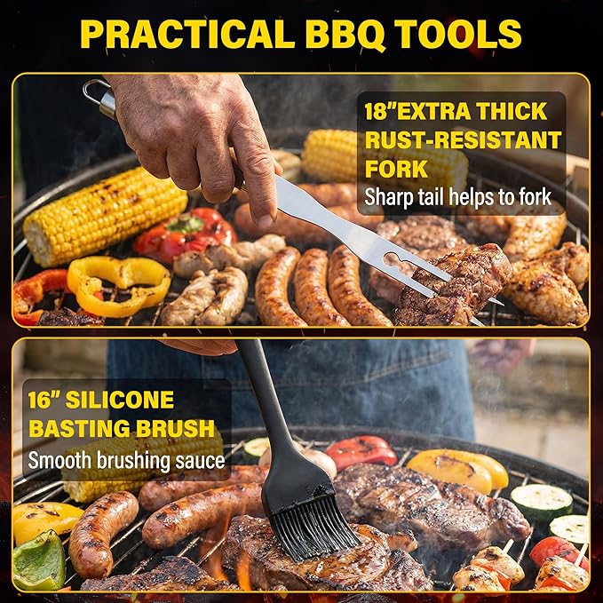 BBQ Grill Accessories Set, Grill Tools Grilling Accessories Grilling Gifts - Image 7