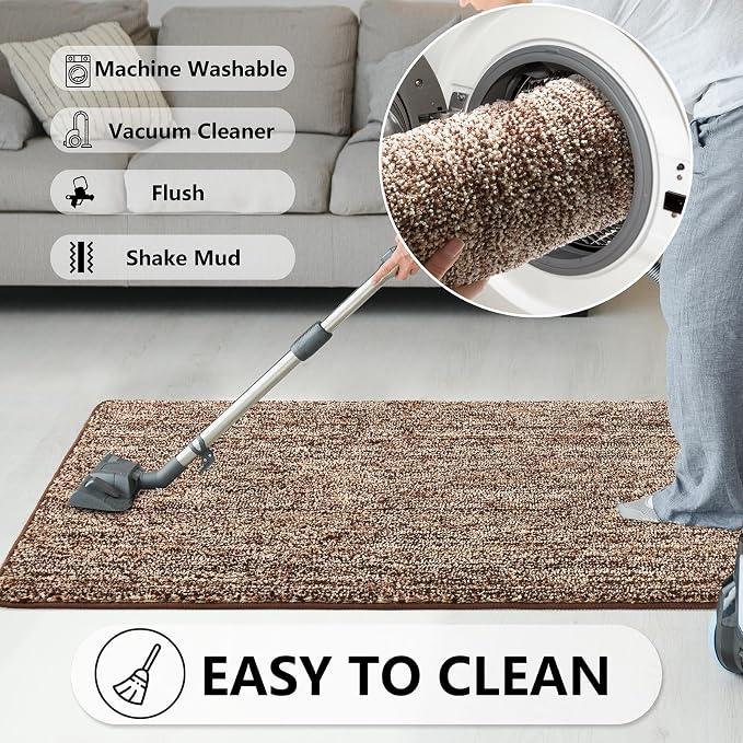 REFETONE Indoor Doormat, Front Door Mat 36"x59" Absorbent Rubber Backing Non - Image 6