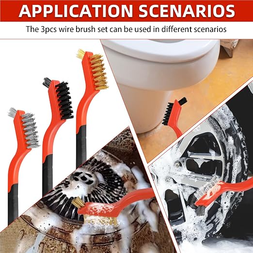 3pcs Wire Brushes for Cleaning Rust, Upgrade Wire Brush Set - Image 4
