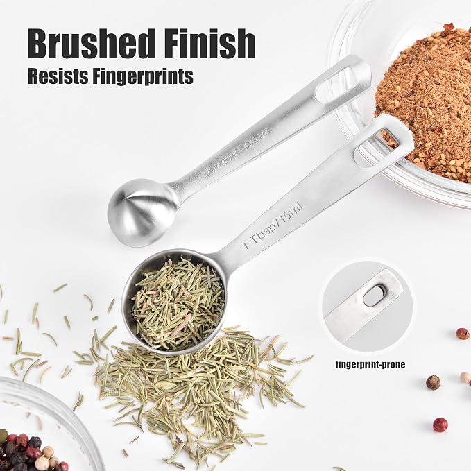 Doosu Measuring Spoons Set of 9-18/8 Stainless Steel Heavy Duty Teaspoons - Image 6