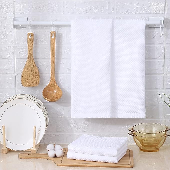 Kitinjoy 100% Cotton Waffle Weave Kitchen Hand Towels - Image 6