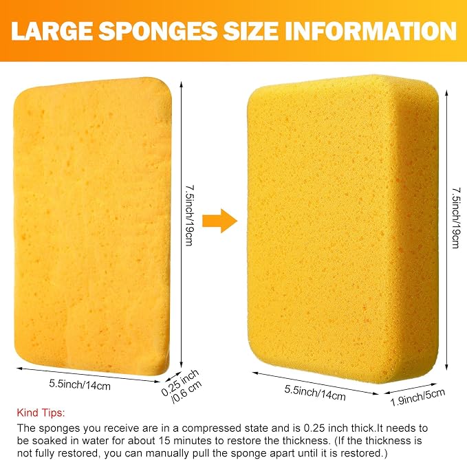 Tioncy 84 Pcs Large Sponges Bulk 7.5 x 5.5 x 1.9 Inch Grouting Car Wash Foam - Image 3