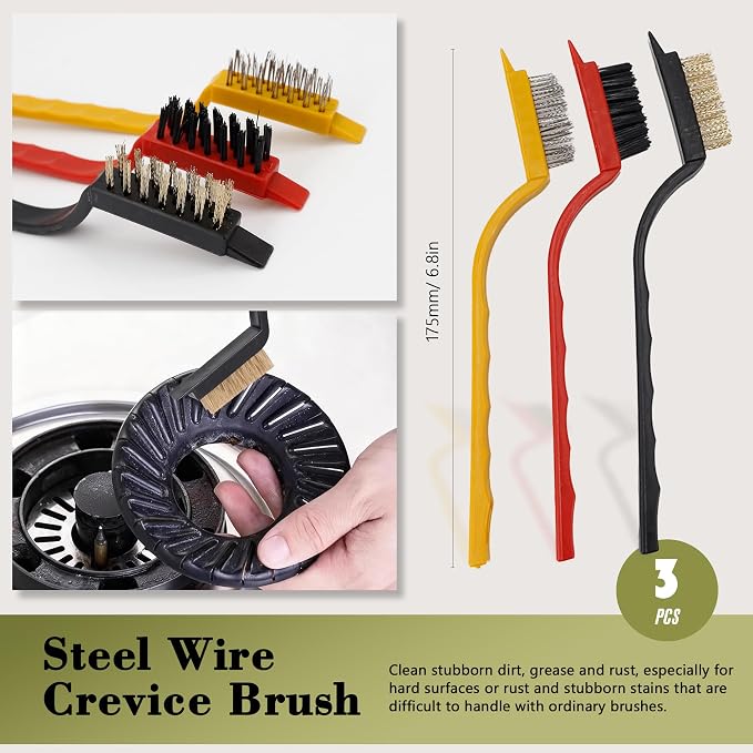 15Pcs Crevice Cleaning Brush Set Hard Bristle Scrub Brushes Tools Groove Gap - Image 7