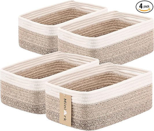 MiniArk Small Storage Baskets for Organizing | Closet Organizer Bins | Shelf by MiniArkStorageBasketsHome