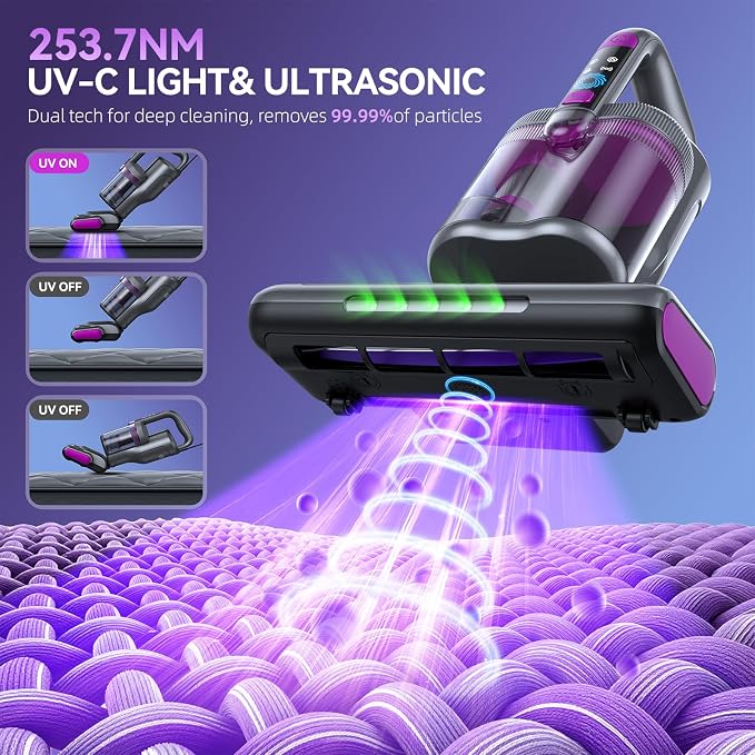 Mattress Vacuum Cleaner, 20Kpa Suction Bed Vacuum Cleaner - Image 3