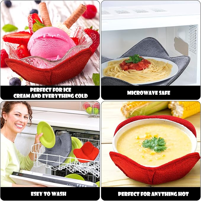 Patelai 6 Pieces 2 Sizes Microwave Bowl Holders Large and Small Bowl Holder - Image 2