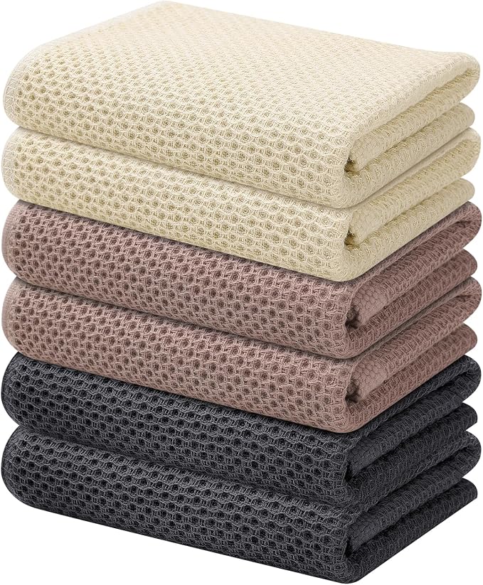 Kitinjoy 100% Cotton Waffle Weave Kitchen Hand Towels by Kitinjoy