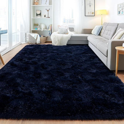 Area Rugs for Living Room, Soft Shaggy Carpets for Living Room, Fuzzy Rugs for Kids' Room, Perfect Decor for Modern Home Navy Blue 6x9 Feet