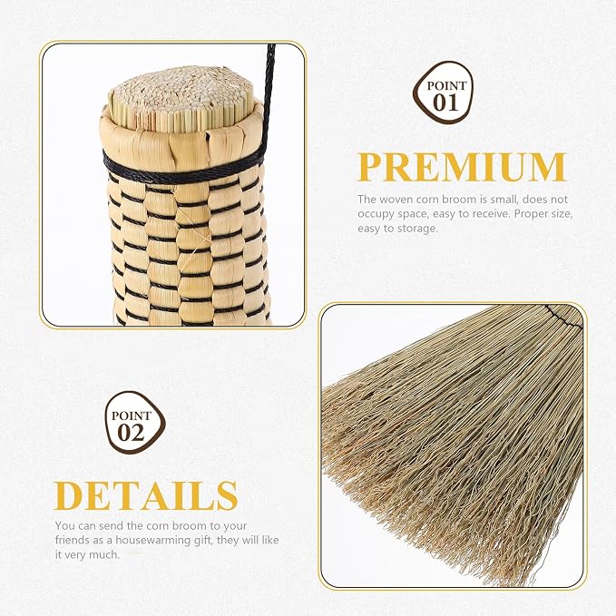 BESPORTBLE Small Woven Corn Whisk Broom - Image 5