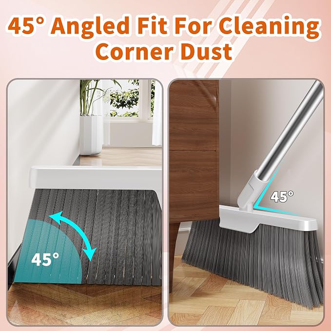 Household Broom with Dustpan, Magic Silicone Broom, Magic Broom with Extra-Long - Image 3