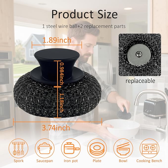 Stainless Steel Wool Scrubber - Image 2