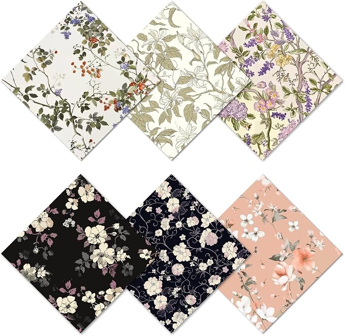 CREATCABIN 6 Packs Thickened Glasses Cleaning Cloth Elegant Flower Design by CREATCABIN