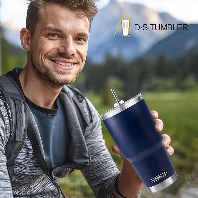 D·S 30 oz Navy Tumbler Stainless Steel Double Wall Vacuum Insulated Mug - Image 5