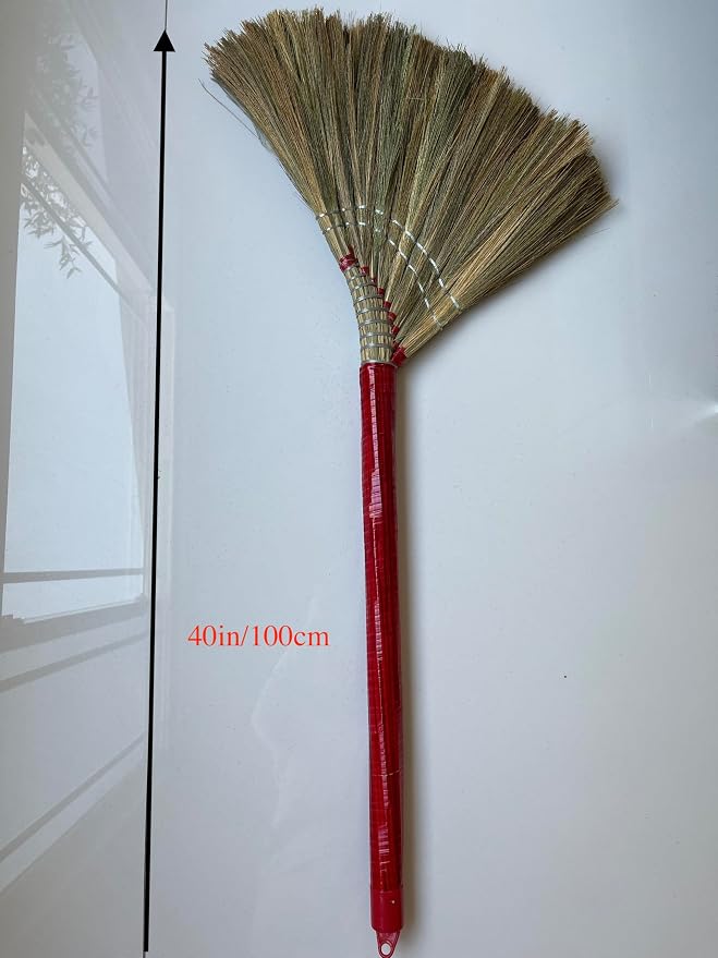Coco Deluxe Vietnamese Natural Straw Broom /40" Handmade Soft Grass Broom - Image 5