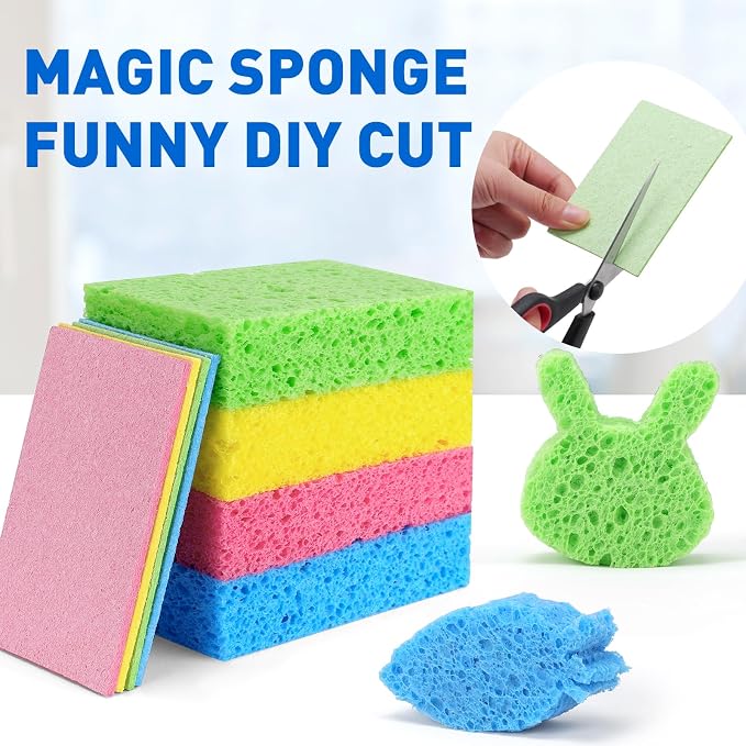 24 Pack Compressed Cellulose Sponge, Non Scratch Kitchen Sponges - Image 6