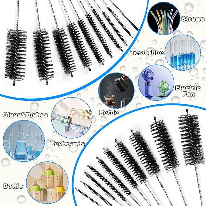 Cleaning Brushes Set, 10 Pieces 8 Inch Nylon Tube Brush + 60 Inch Flexible Long - Image 4