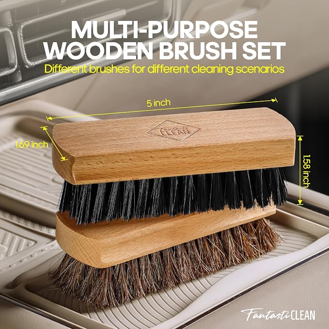 Fantasticlean 9PC Car Detailing Kit，Boars Hair Brush，Horse Hair - Image 5