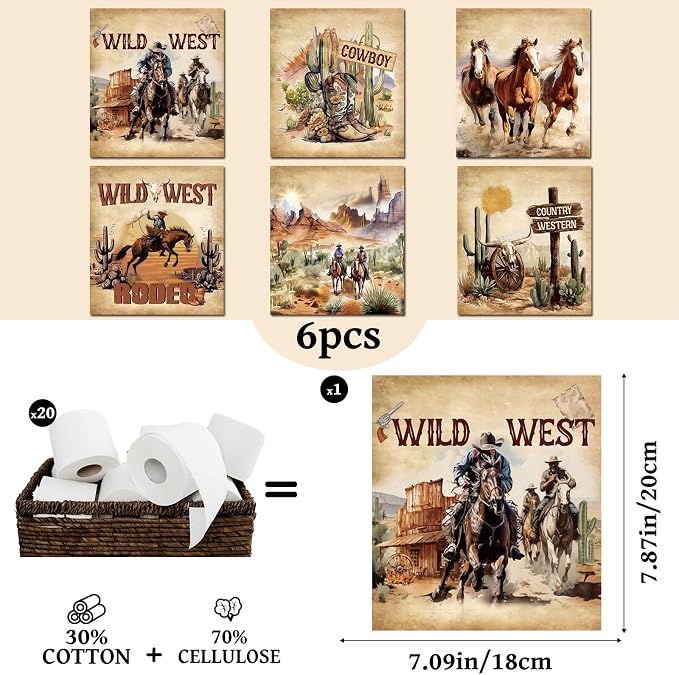 Western Cowboy Swedish Dishcloths - Image 2