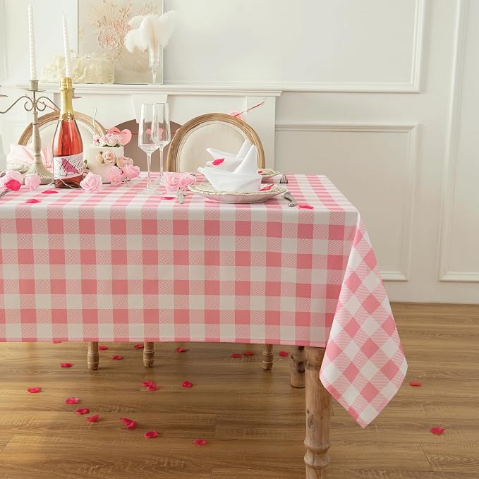 Classic Gingham Plaid Tablecloth Fabric - Image 7