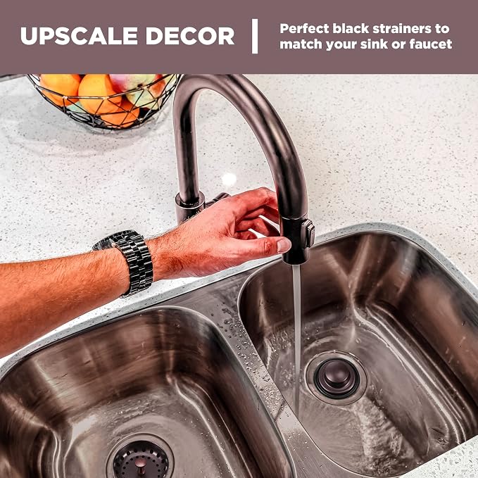 Mudder 3 Pcs Kitchen Sink Drain Strainer and Stopper Stainless Steel Garbage - Image 6