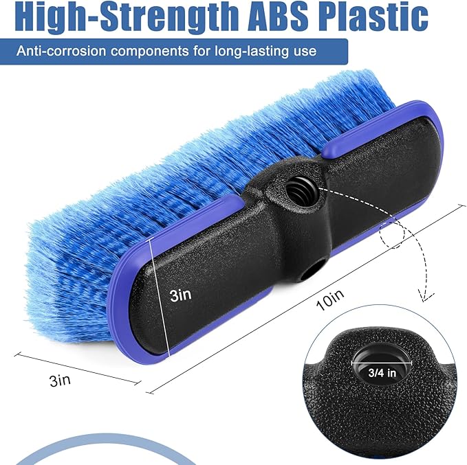 Car Wash Brush Head with Soft Bristle 10 Inch, Car Cleaning Brush with - Image 4