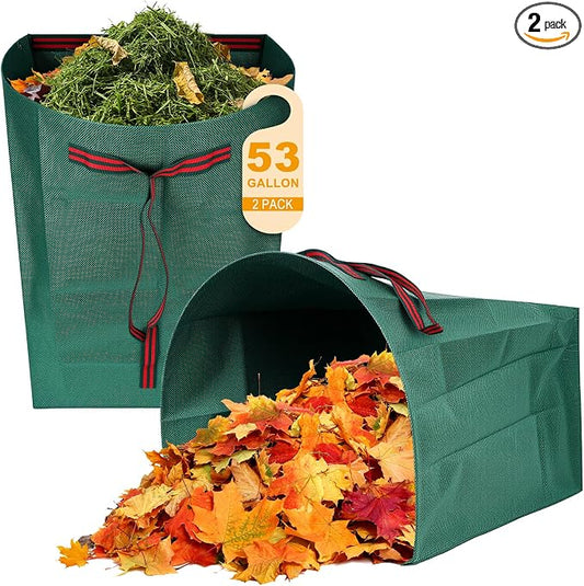 Leaf Collector & Yard Waste Bags 2-Pack, 53 Gallon Heavy Duty Reusable by FiudiryDirect