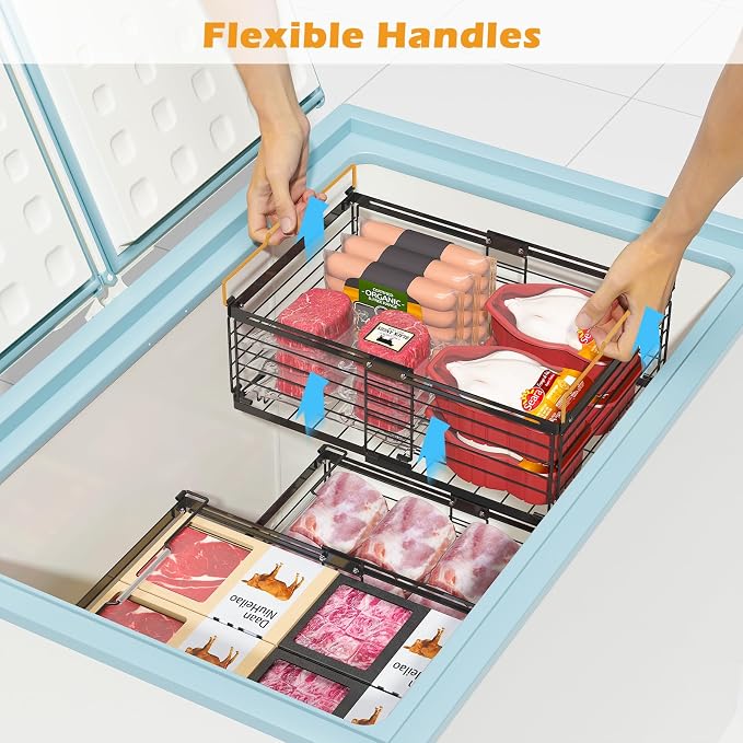 NADAMOO Freezer Organizer Bins, 3 Packs Large Expandable Stackable Chest - Image 6