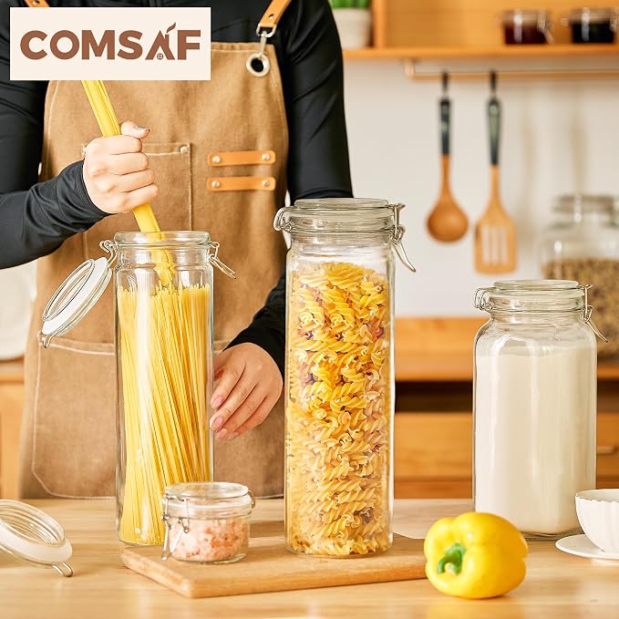 ComSaf 60oz Airtight Glass Jars Set of 3 - Image 4