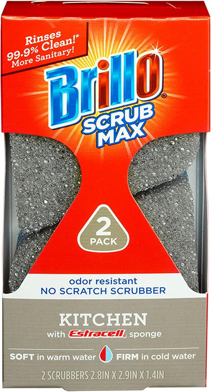 Brillo Scrub Max Heat Activated Sponges, Strong & Long Lasting, Innovative by BRILLO