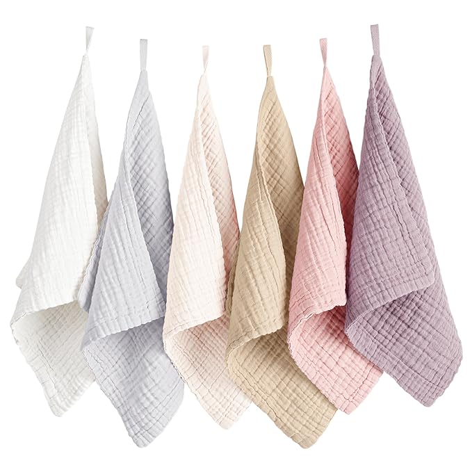 Konssy 6 Pack Face Cloths, Soft Wash Cloth by Konssy