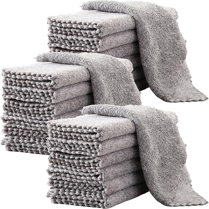 20 Pack Kitchen Dish Cloths Super Absorbent Coral Fleece Dish Cloths, Reusable by SAOYOAS