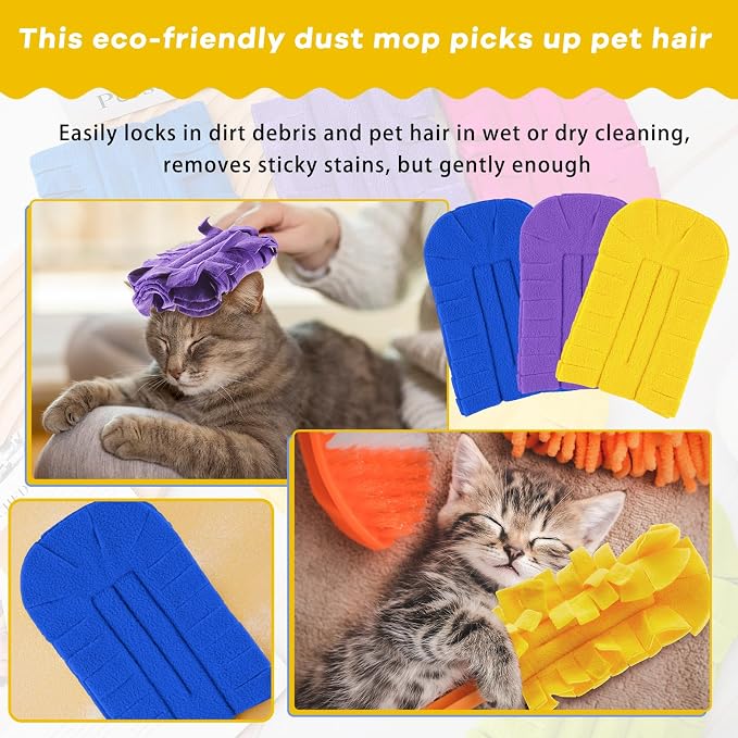 Zubebe 6 Pcs Duster Refill Reusable Fleece Duster Refills Feather Flat Dusters - Image 5