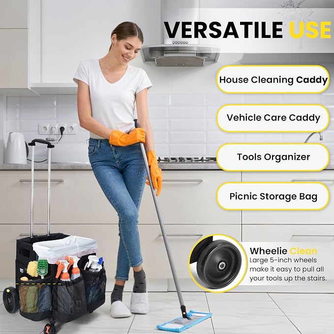 Wheelie Clean - Stair Climbing Cleaning Supplies Organizer & Caddy on Wheels - Image 4