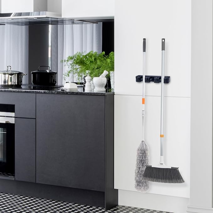 Superio Mop and Broom Holder Wall Mount Storage Organizer - Image 9