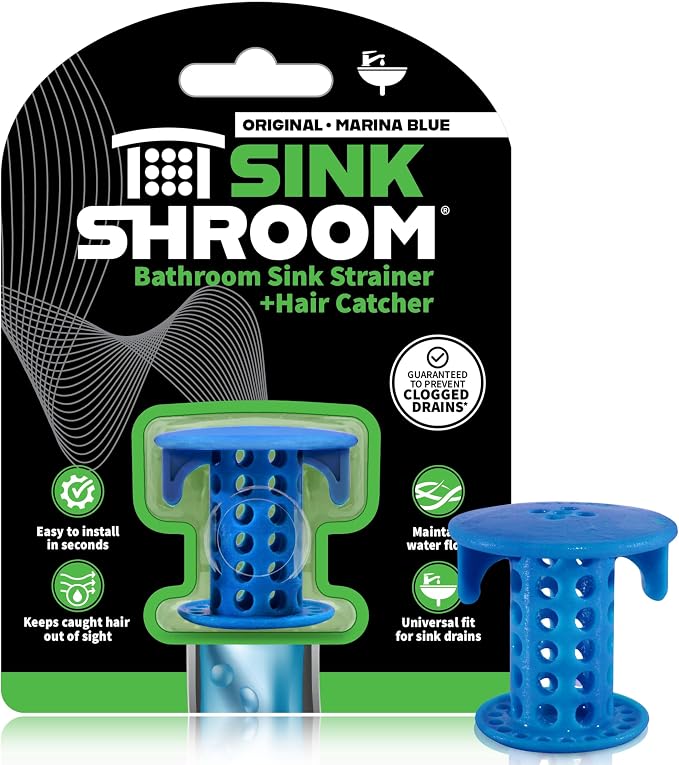 SinkShroom SSBLU988 Sink Drain Protector Hair Catcher/Strainer/Snare by TubShroom
