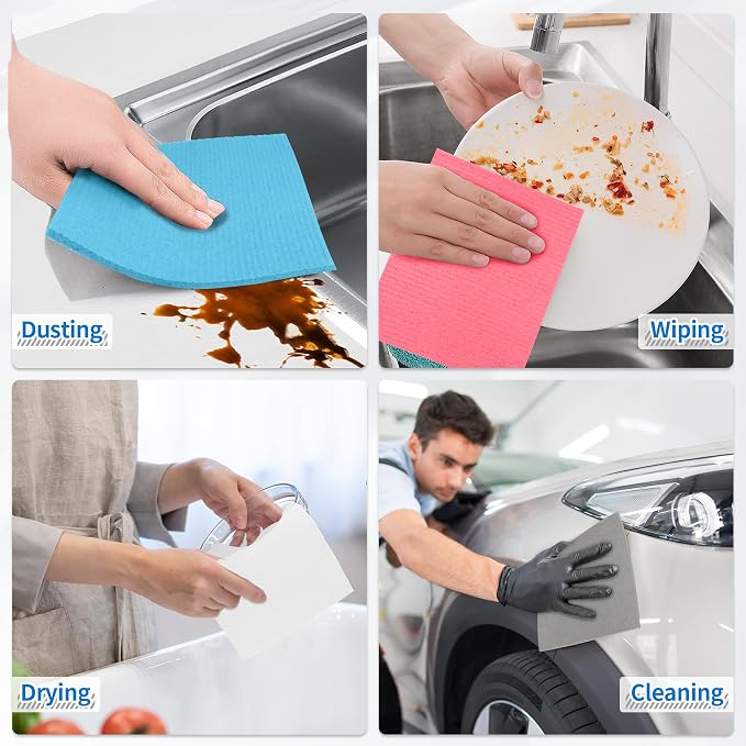 HOMERHYME Swedish Dishcloths, 18 Pack Multicolor Kitchen Cloths, Absorbent Dish - Image 7