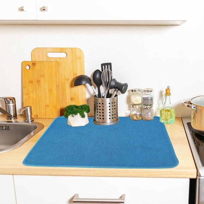 3 Pack Microfiber Dish Drying Mats, Ultra Absorbent Dish Drainer Mats, 20x15" - Image 6
