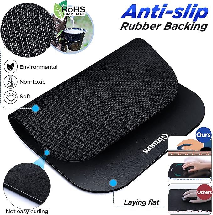 Gimars Large Smooth Superfine Fibre Memory Foam Ergonomic Mouse Pad Wrist Rest - Image 5