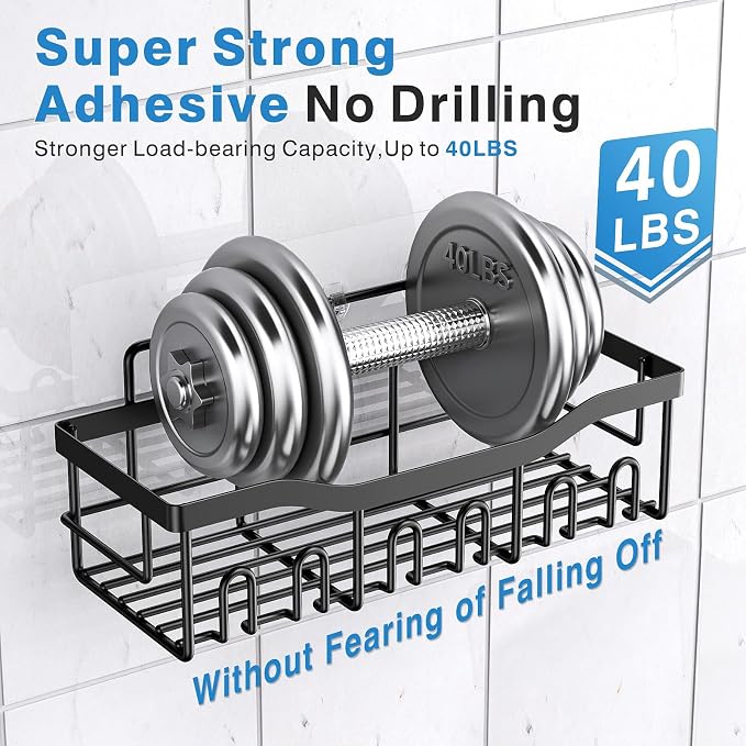 EUDELE Adhesive Shower Caddy, 5 Pack Rustproof Stainless Steel Bath Organizers - Image 4