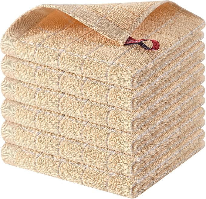 Homaxy 100% Cotton Terry Kitchen Dish Cloths, Ultra Soft and Absorbent Dish by Homaxy