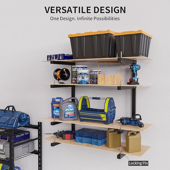 Lumber Storage Rack, Upgrade Cantilever Folding Lumber Rack Wall Mount - Image 4