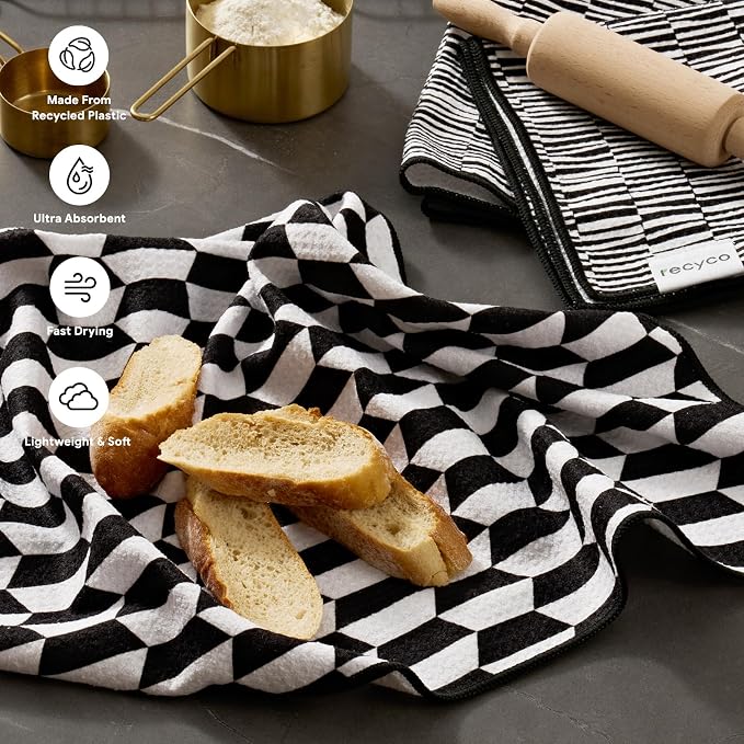 RECYCO Waffle Kitchen Towel Set of 2 - Image 2