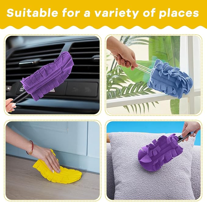 Zubebe 12 Pcs Duster Refill Reusable Fleece Duster Refills Feather Flat Dusters - Image 4