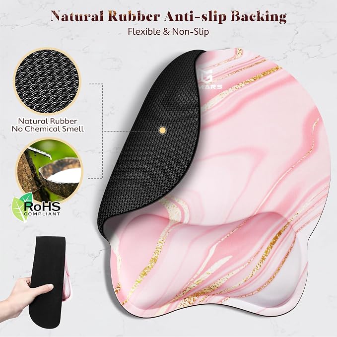 Gimars Ergonomic Mouse Pad Wrist Support, Upgrade Enlarge Superfine Fibre Soft - Image 3