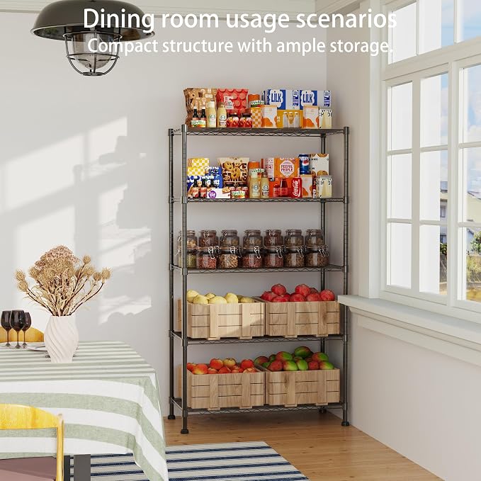 REGILLER 5-Wire Shelving Metal Storage Rack Adjustable Shelves, 17.7" D×35.4" - Image 3