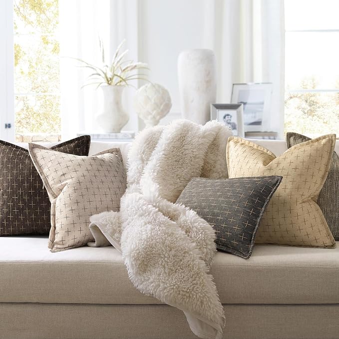 ZWJD Pillow Covers 20x20 Set of 2 Soft Polyester Textured Pillow Covers - Image 6