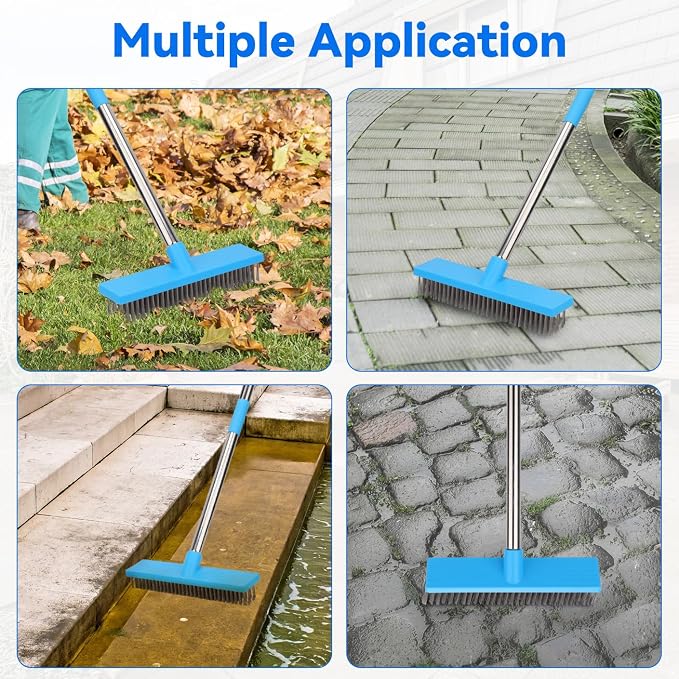 Heavy Duty Wire Broom with 70.8" Telescopic Handle: Stainless Steel Outdoor - Image 7