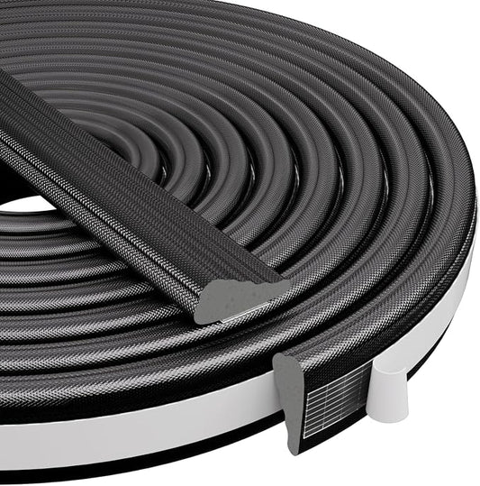 Wedge-Shape Window Weather Stripping Door Frame Seal Strip 3Pcs×196" Black by KNEELISA
