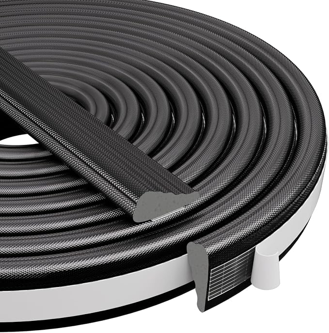 Wedge-Shape Window Weather Stripping Door Frame Seal Strip 3Pcs×196" Black by KNEELISA
